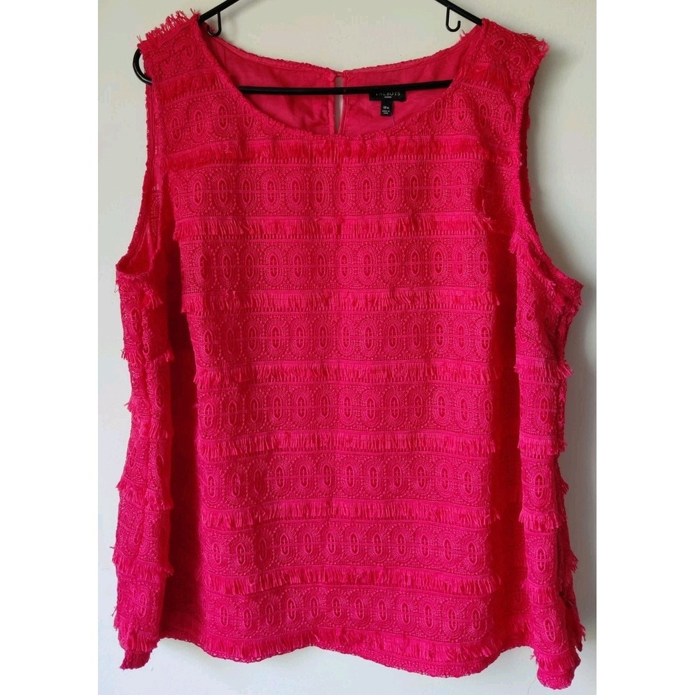 Talbots Bright Pink Lace Tank Top